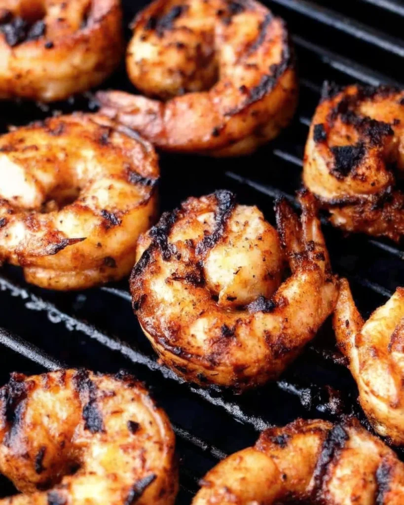 Margarita grilled shrimp served in a black bowl with lime wedges and cilantro garnish.