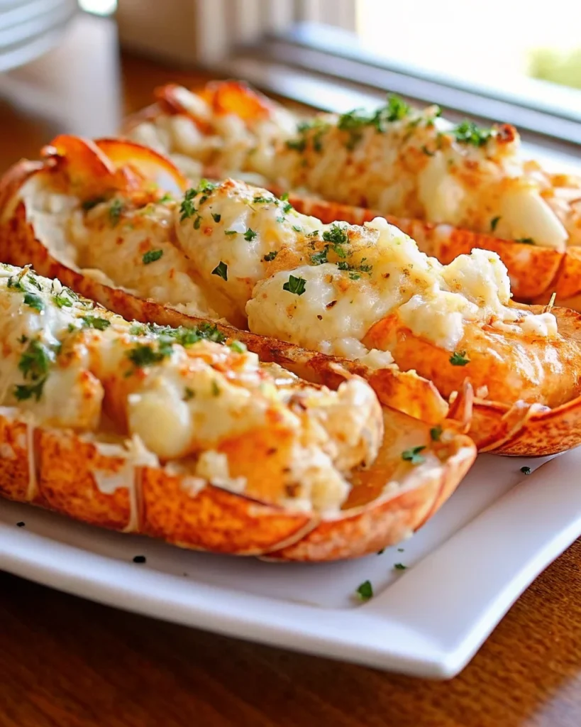 Close-up of gourmet lobster rolls in buttery brioche buns topped with creamy lobster filling and garnished with chopped chives.