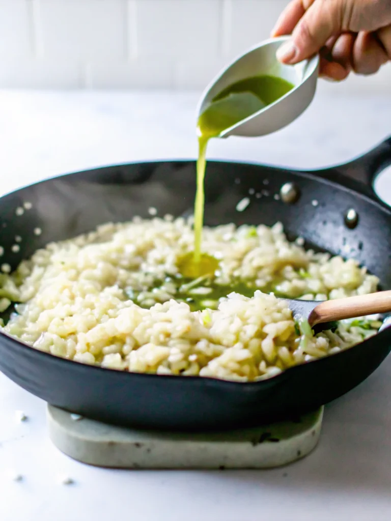 Lobster and risotto served in a bowl, featuring two lobster tails on creamy Arborio rice, topped with butter cubes and garnished with fresh parsley.