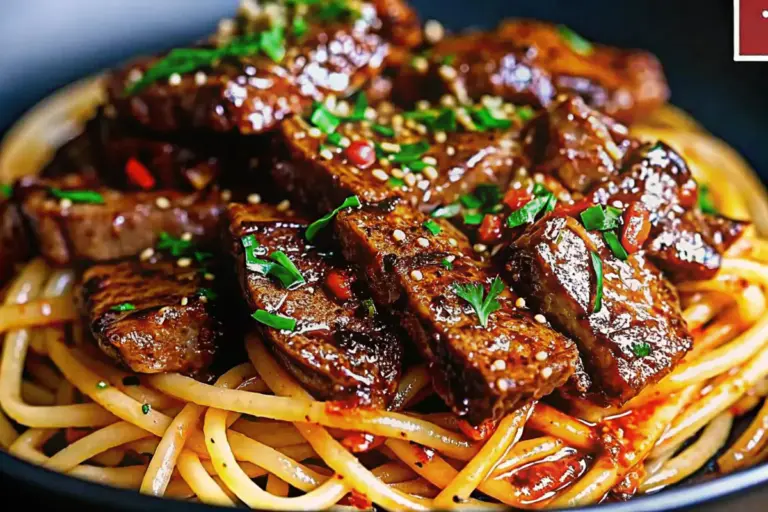 Easy Sweet and Spicy Garlic Steak Pasta (Ready in 25 Minutes!)