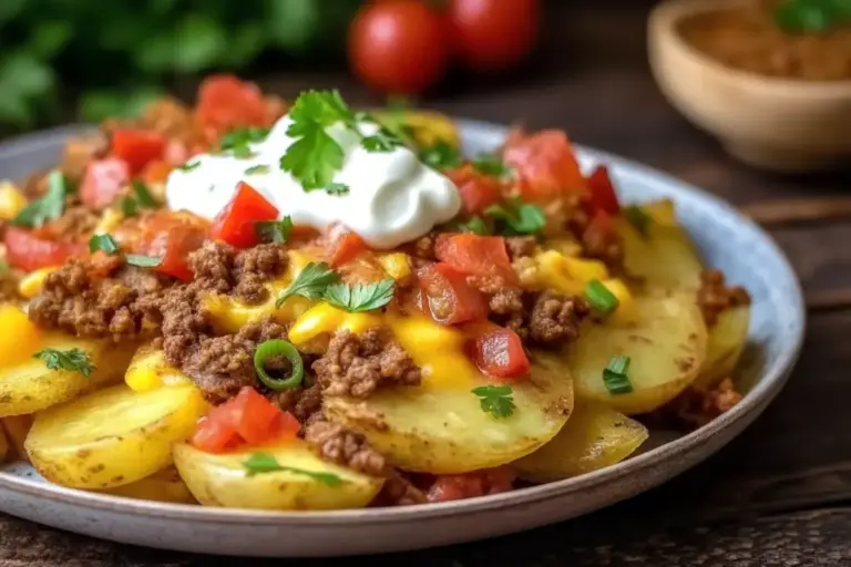 Simple Cheesy Taco Potatoes Recipe