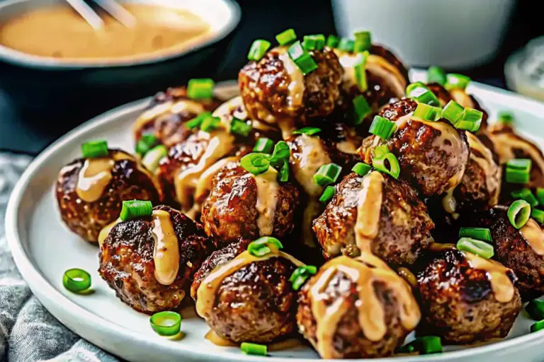 Quick Ultimate Korean BBQ Meatballs with Spicy Mayo Dip
