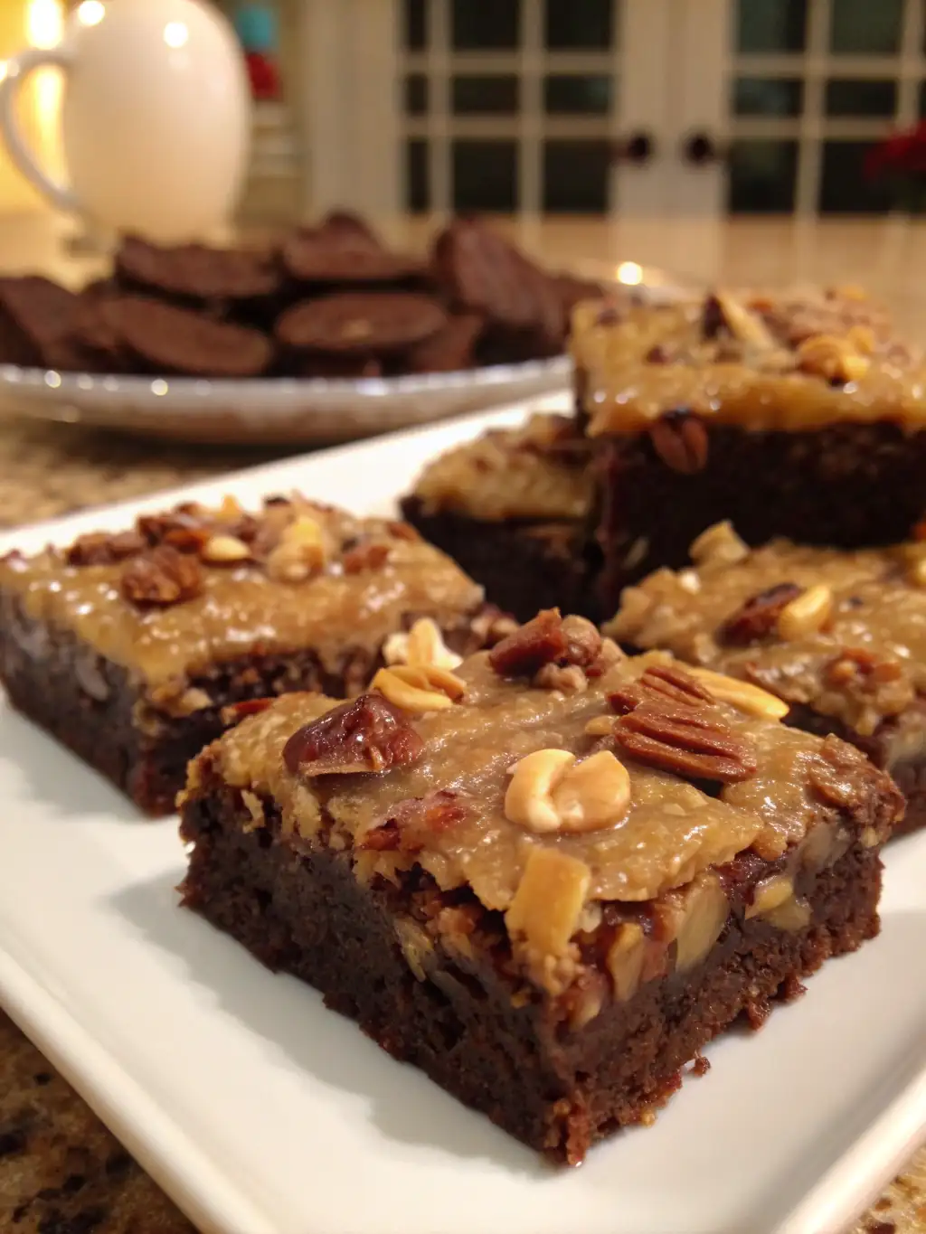 A delicious plate of German Chocolate Brownies