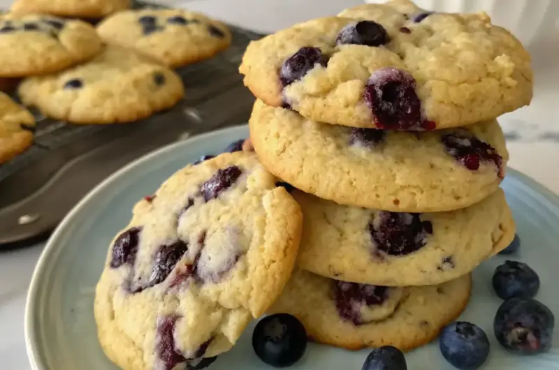 A delicious plate of Blueberry Heaven Cookies