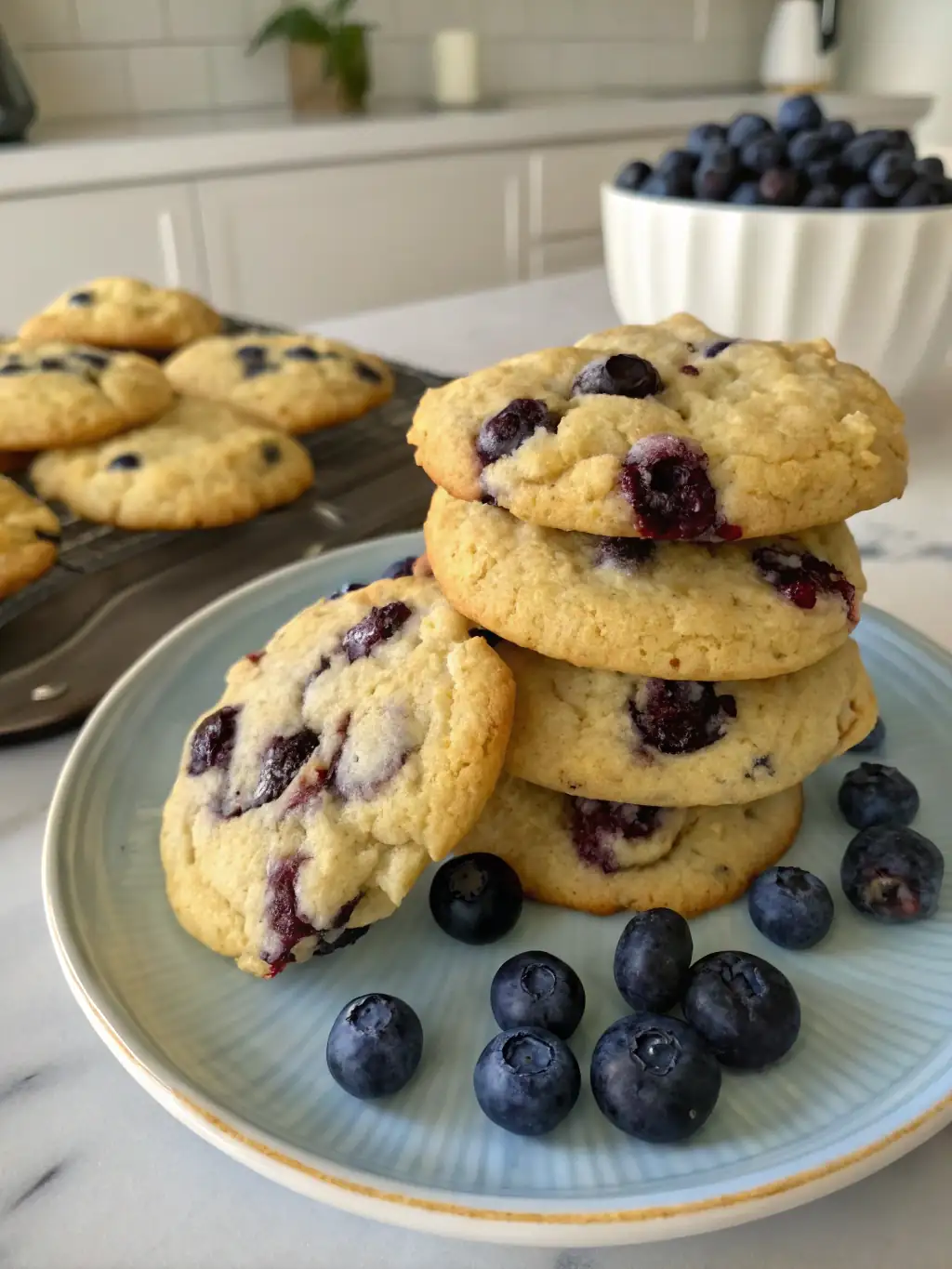 A delicious plate of Blueberry Heaven Cookies