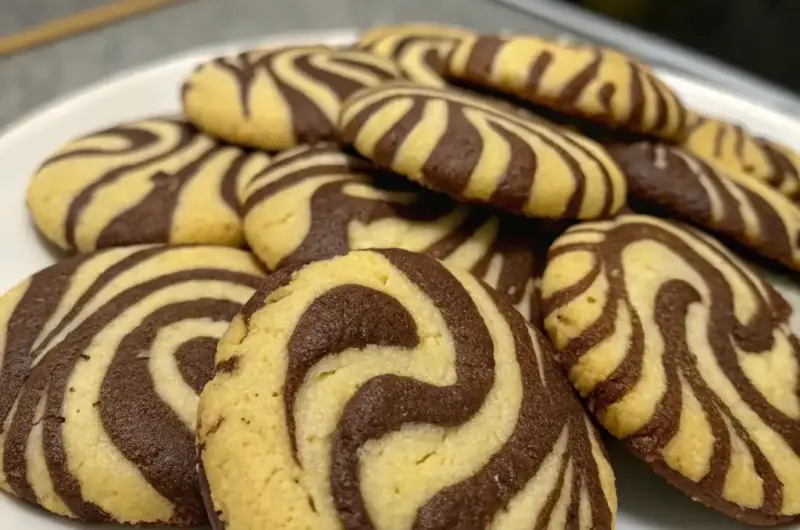 A delicious plate of Zebra Cookies Recipe