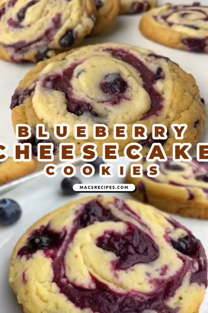 Pinterest pin 1 (Design 1) for Blueberry Cheesecake Swirl Cookie
