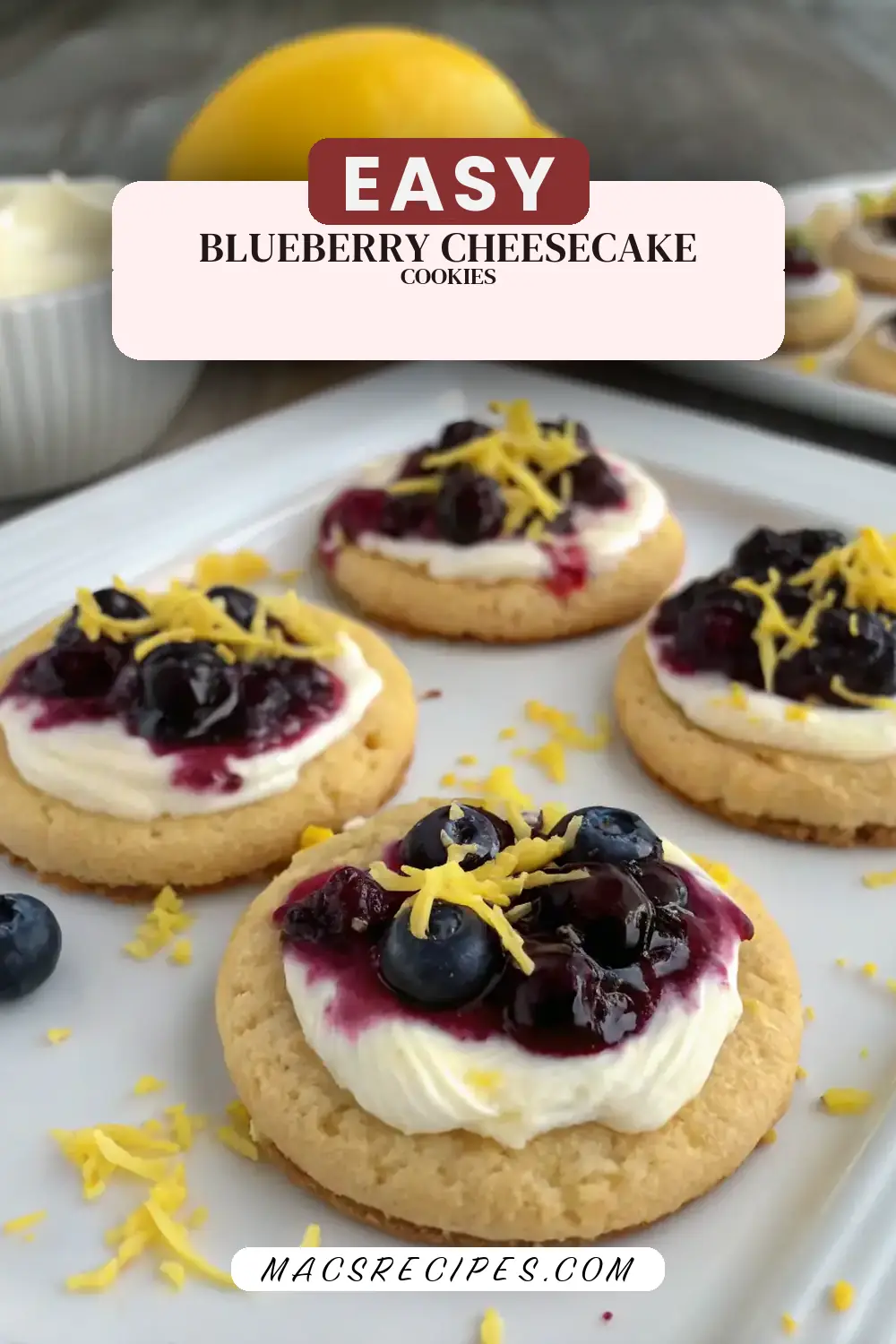 Lemon Blueberry Cheesecake Cookies