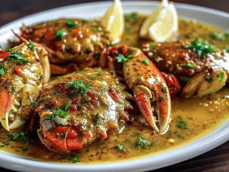 A delicious plate of Butter Garlic Crab