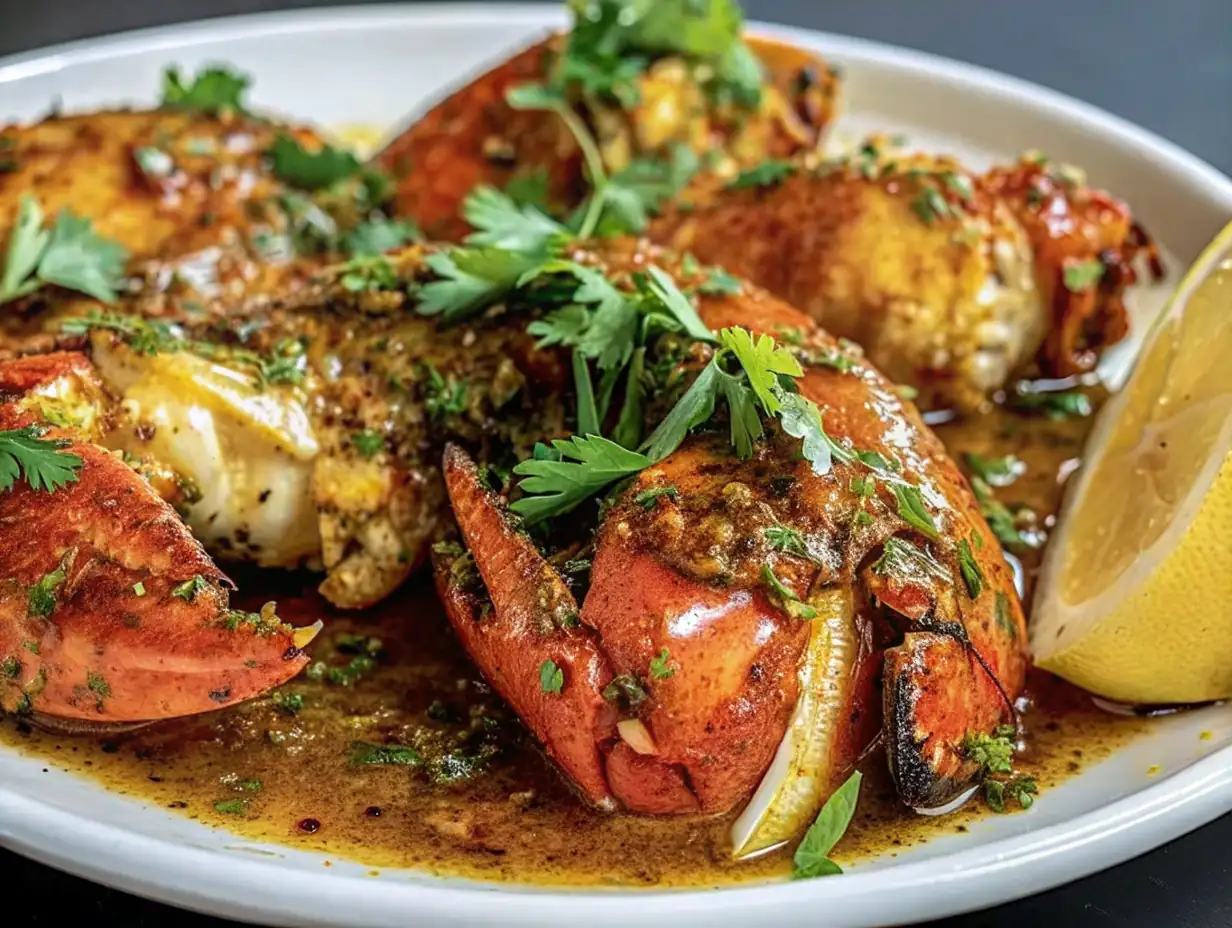 A delicious plate of Butter Garlic Crab