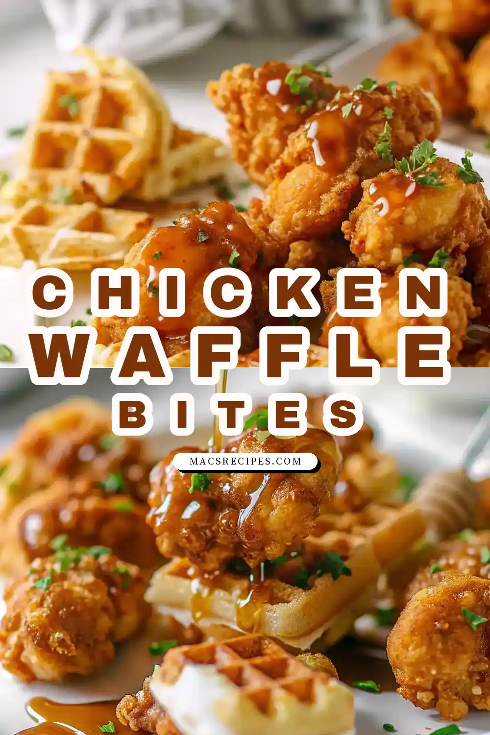 Mini Chicken & Waffles Bites with Hot Honey