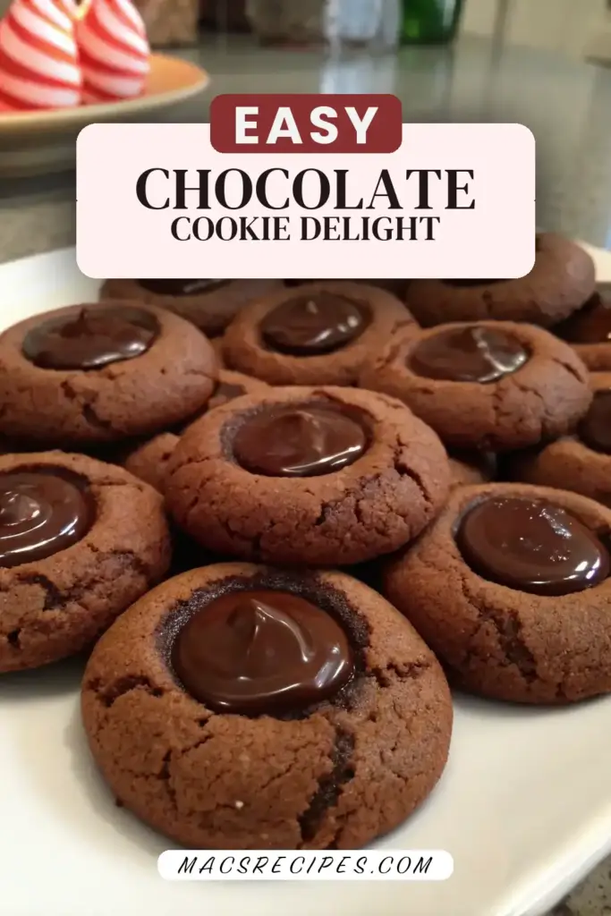 Pinterest pin 2 (Design 2) for Chocolate Thumbprint Cookies