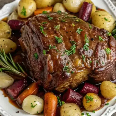 A delicious plate of Crockpot Pot Roast Recipe