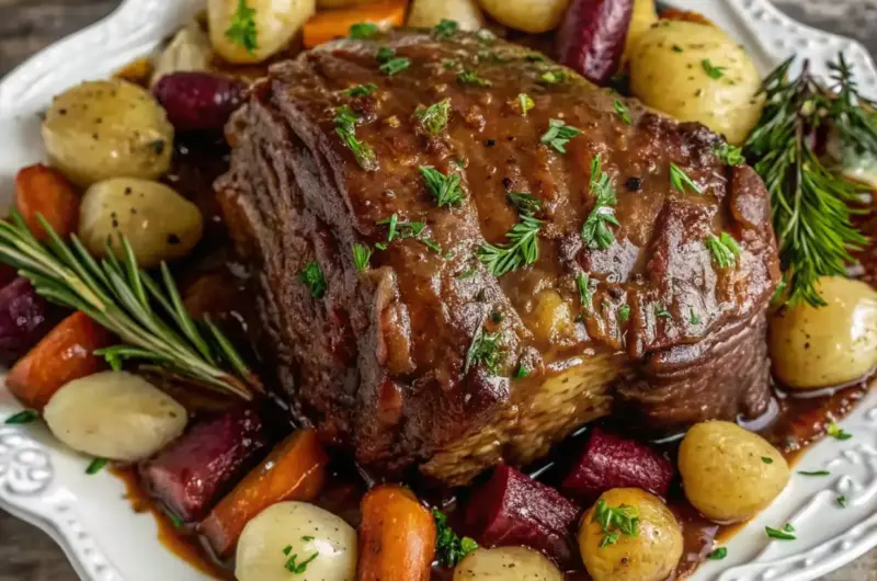 A delicious plate of Crockpot Pot Roast Recipe