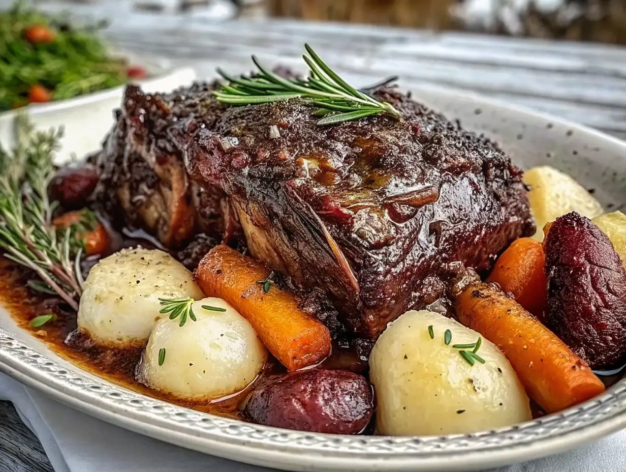 A delicious plate of Crockpot Pot Roast Recipe