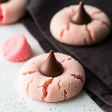 A delicious plate of Strawberry Kiss Cookies