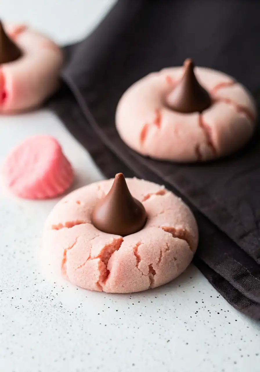 A delicious plate of Strawberry Kiss Cookies