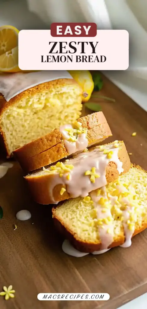 Pinterest pin 2 (Design 2) for Lemon Bread Recipe