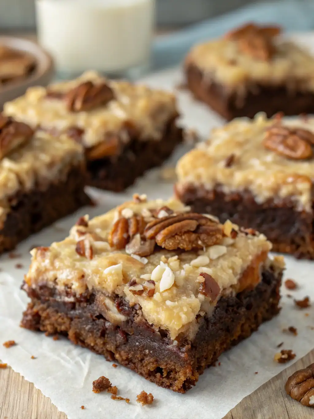 A delicious plate of German Chocolate Brownies