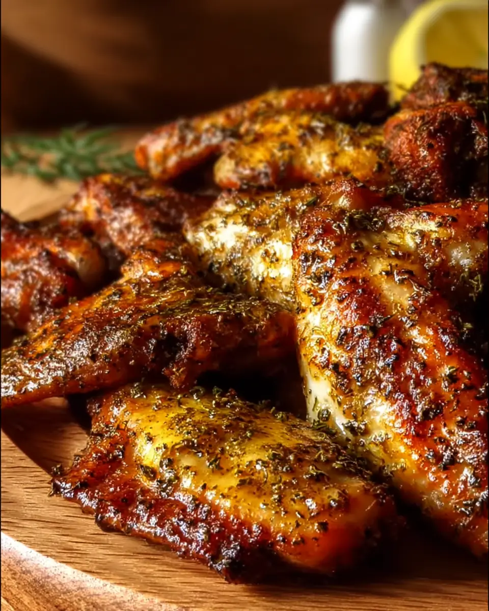 A delicious plate of Baked Turkey Wings
