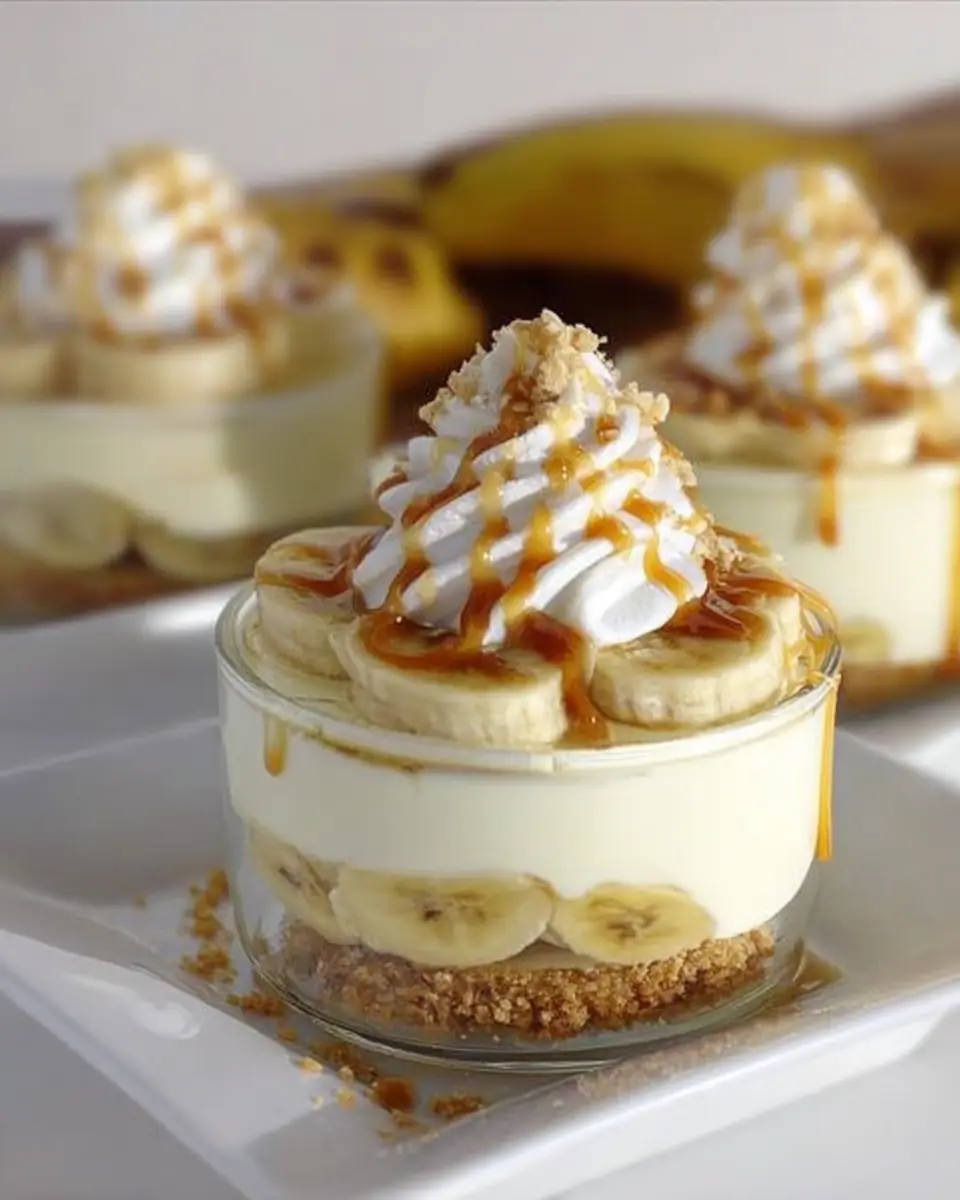 A delicious plate of Banana Caramel Cream Dessert