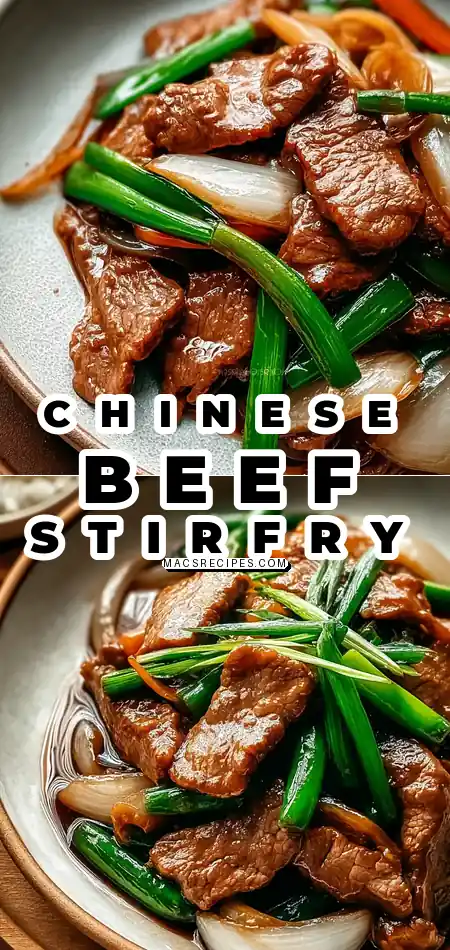 Pinterest pin 1 (Design 1) for Chinese Beef and Onion Stir Fry
