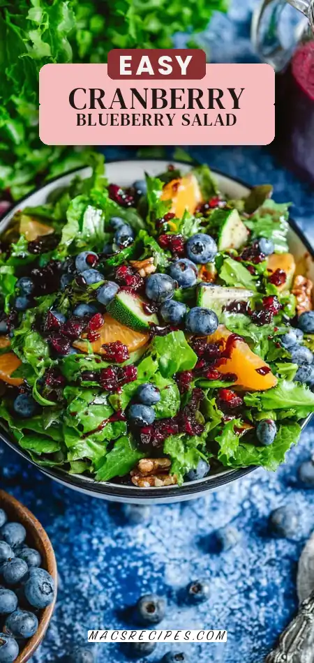 Cranberry Blueberry Salad with Blueberry Balsamic Dressing