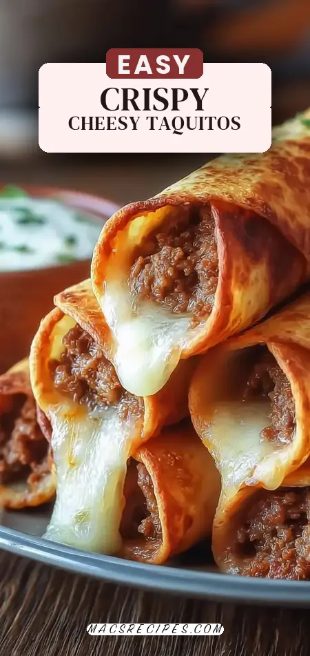 Crispy Cheesy Beef Taquitos