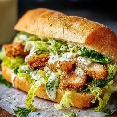 A delicious plate of Chicken Caesar Sandwich