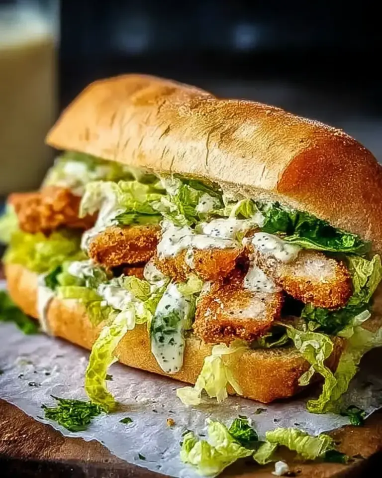 A delicious plate of Chicken Caesar Sandwich
