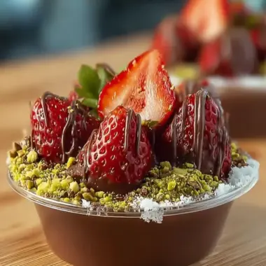 A delicious plate of Chocolate Strawberry Cups