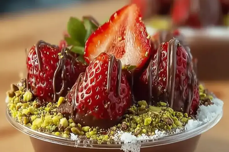 A delicious plate of Chocolate Strawberry Cups
