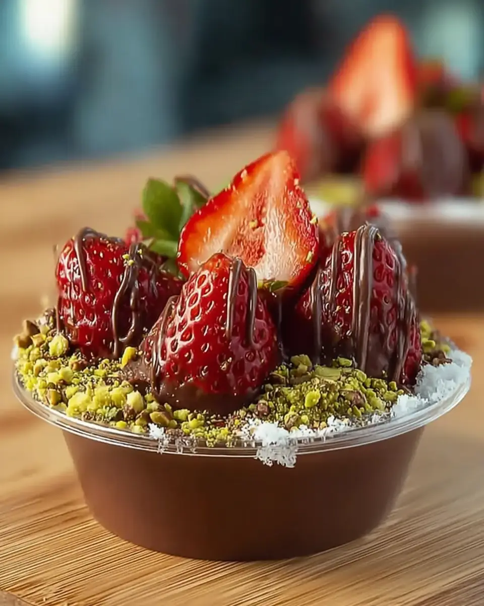 A delicious plate of Chocolate Strawberry Cups