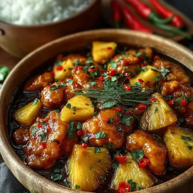 A delicious plate of Easy Pineapple Chicken