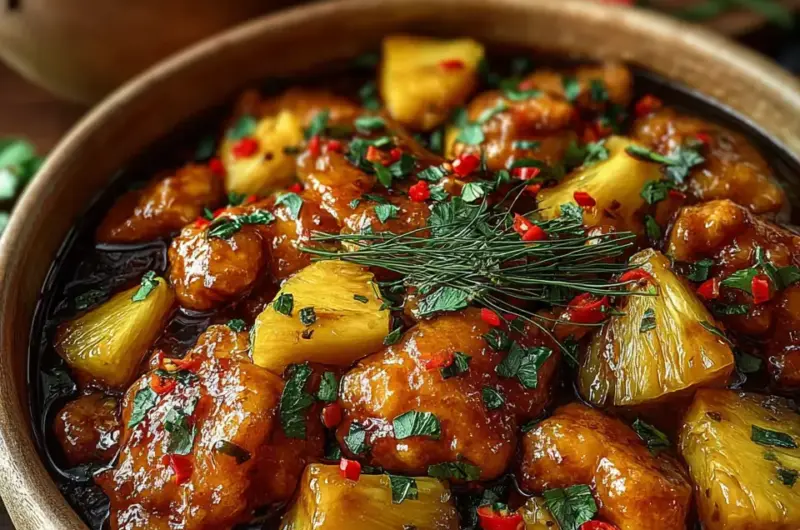 A delicious plate of Easy Pineapple Chicken