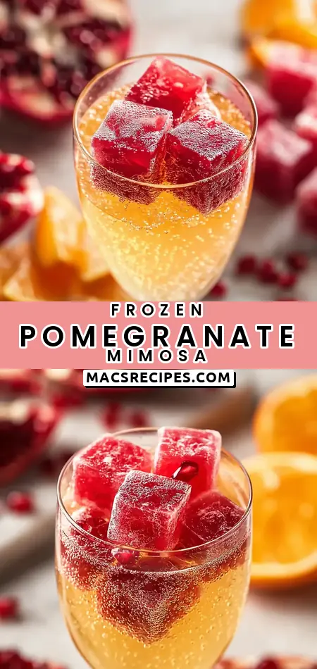 Frozen Pomegranate Ice Cube Mimosa