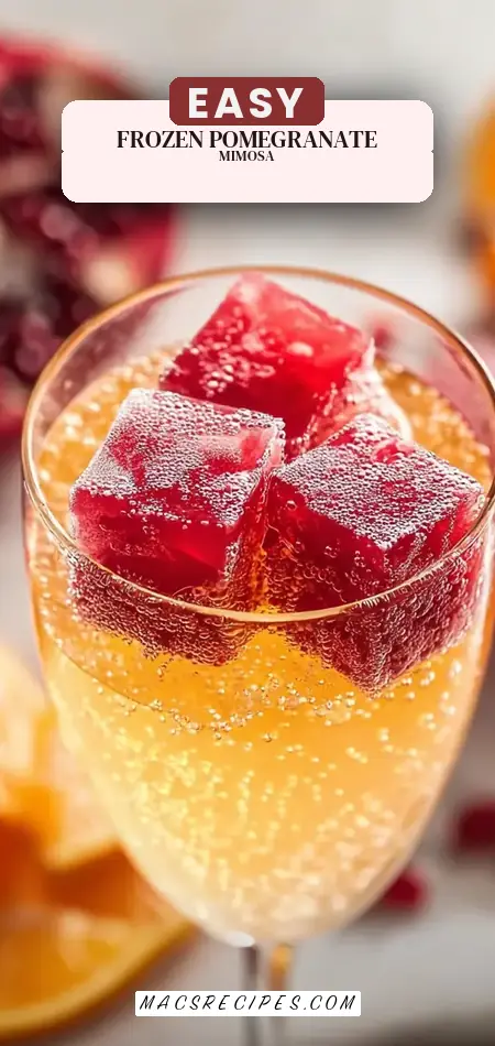 Frozen Pomegranate Ice Cube Mimosa