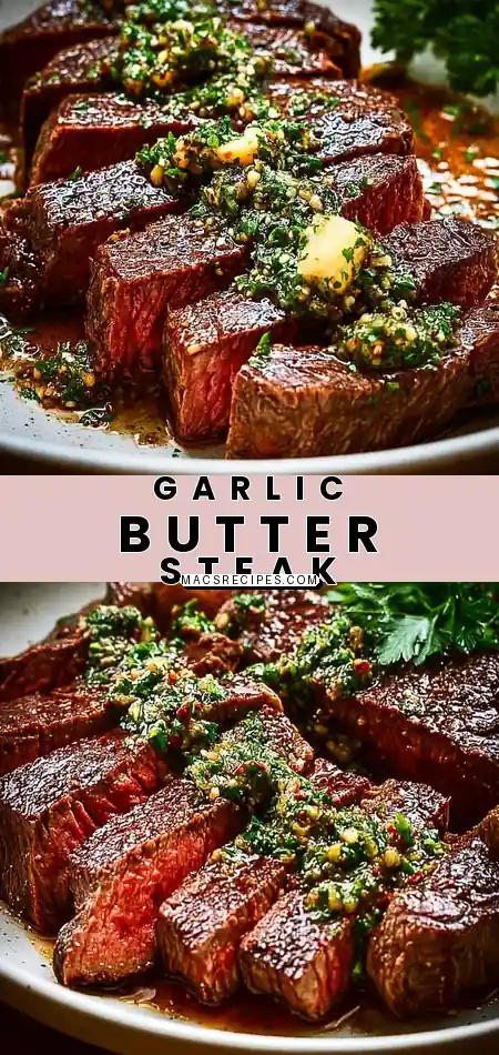 Pinterest pin (Design 1) for Garlic Butter Brazilian Steak