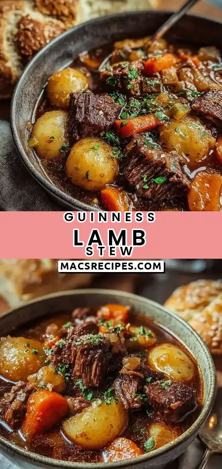 Pinterest pin (Design 1) for Irish Lamb Stew with Guinness