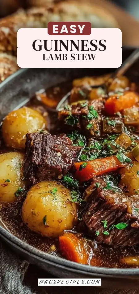 Pinterest pin (Design 2) for Irish Lamb Stew with Guinness