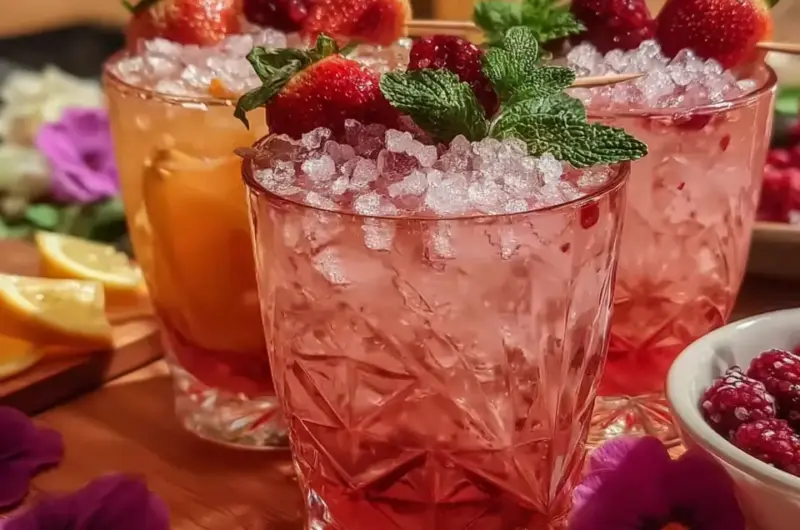 A delicious plate of Galentine’s Pink Mocktail