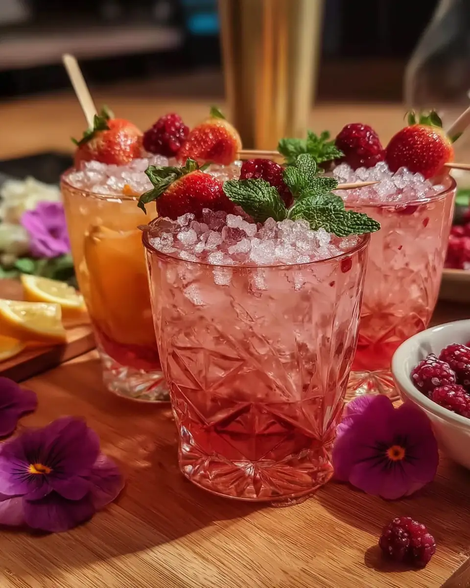 A delicious plate of Galentine’s Pink Mocktail