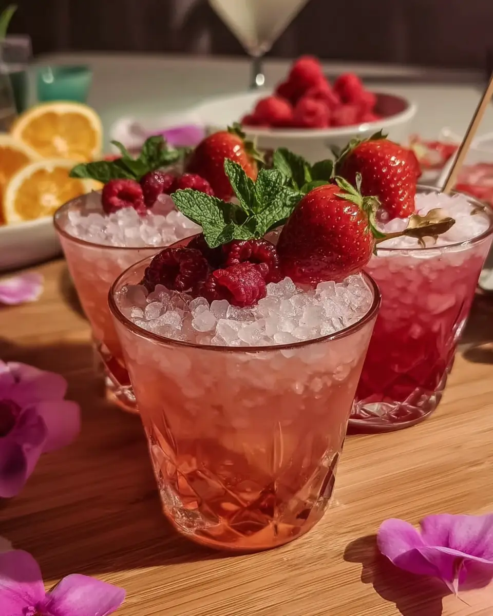 A delicious plate of Galentine’s Pink Mocktail