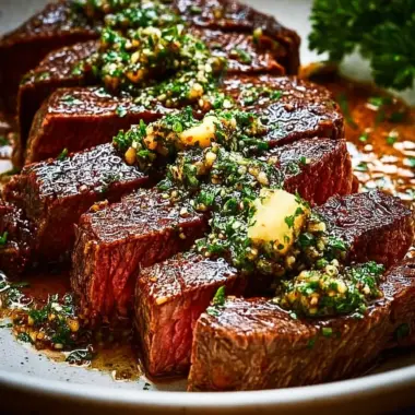 A delicious plate of Garlic Butter Brazilian Steak