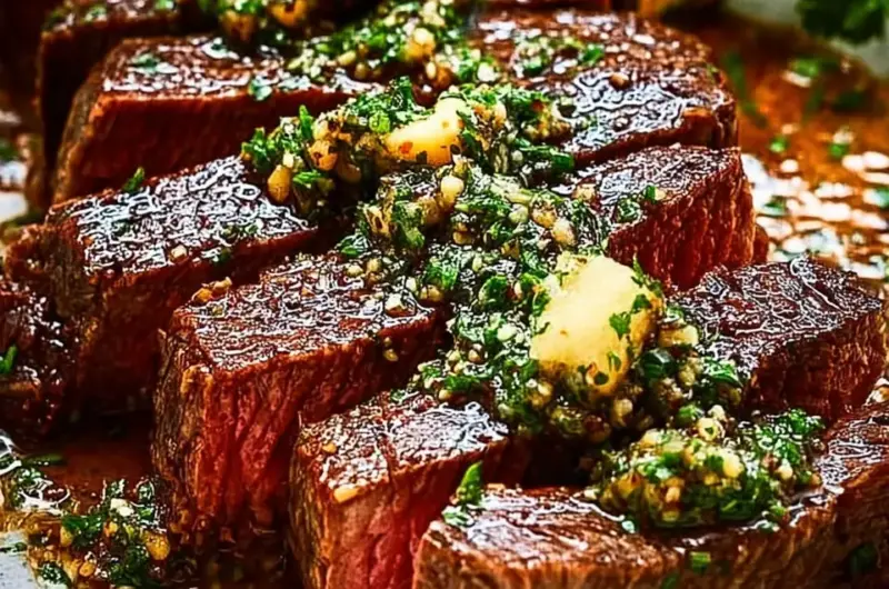 A delicious plate of Garlic Butter Brazilian Steak
