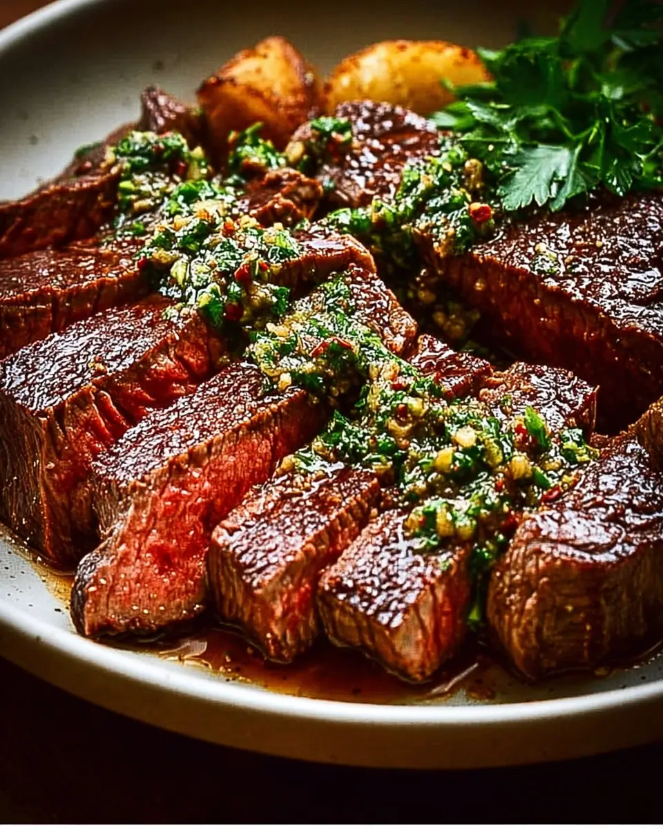 A delicious plate of Garlic Butter Brazilian Steak