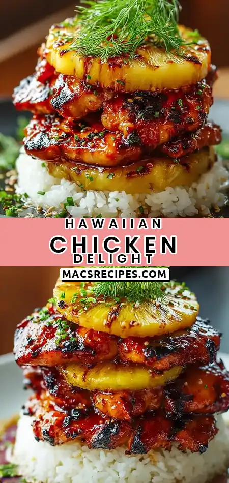 Hawaiian Huli Huli Chicken Stack