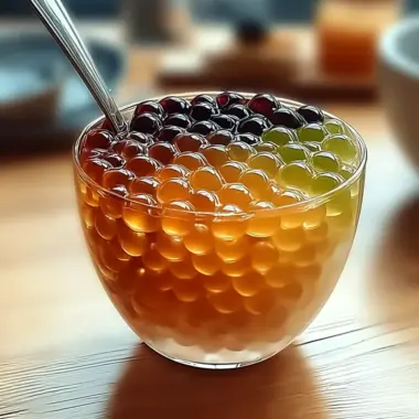 A delicious plate of Homemade Popping Boba