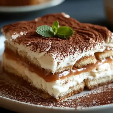 A delicious plate of Italian Tiramisu