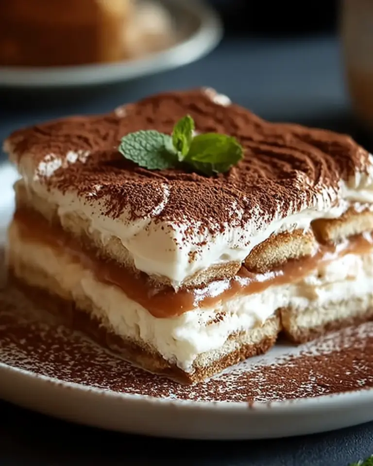 A delicious plate of Italian Tiramisu